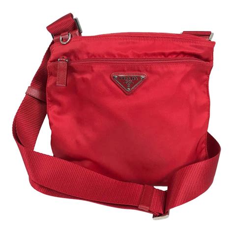 prada red nylon with saffiano crossbody|prada silver crossbody handbags.